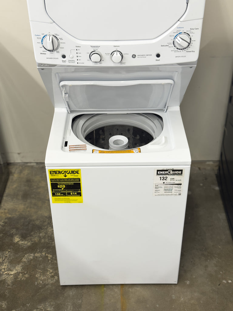 GE Spacemaker GUD24GSSMWW 24 Inch Gas Laundry Center with Auto-load Sensing, Rotary Electronic Controls, Cycle Status Light, 11 Wash Cycles and 6 Wash/Rinse Temperatures: White