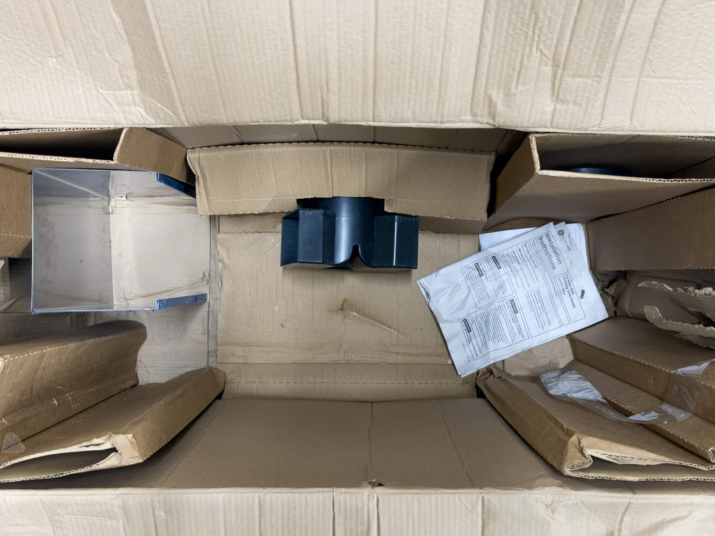 GE  JVW5301SJSS 30 Inch Wall Mount Chimney Hood with Recirculating Option, 350 CFM Blower, Dishwasher Safe Filters, Auto-Off, Optional Remote Control, Halogen Lighting and Night Light: Stainless Steel