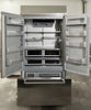 KitchenAid KBFN502ESS 42 Inch Built-In French Door Refrigerator with 24.2 cu. ft. Capacity, Glass Shelves, Preserva Food Care System, Automatic Ice Maker, Platinum Interior, LED Lighting, SatinGlide® Cripers, Door Open Alarm, Sabbath Mode: Stainless Steel