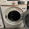 Samsung DVE50BG8300E 27 Inch Electric Dryer with 7.5 cu. ft. Capacity, Steam Sanitize+, Sensor Dry, Vent Sensor, Smart Care, Wi-Fi, 21 Drying Cycles, Quick Dry, Wrinkle Prevent, ADA Compliant, and ENERGY STAR® Certified: Ivory