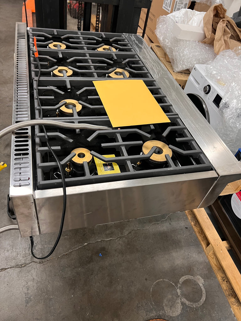 Viking 7 Series VRT7488BSS 48 Inch Pro-Style Gas Rangetop with 8 Elevation™ Burners, VariSimmer™ Setting, SureSpark™ Ignition System, SoftLit™ LED Lights, 3 Burner Sizes, Brass Flame Ports and Easy-to-Clean Surface: Natural Gas: Stainless Steel