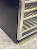 Avanti WCF149SE3S 24 Inch Single Zone Wine Chiller with 149 Bottle Capacity, 14-Rollout Wood Shelves, Reversible Tempered Glass Door, LED Light, and Soft Touch Control Panel: Stainless Steel