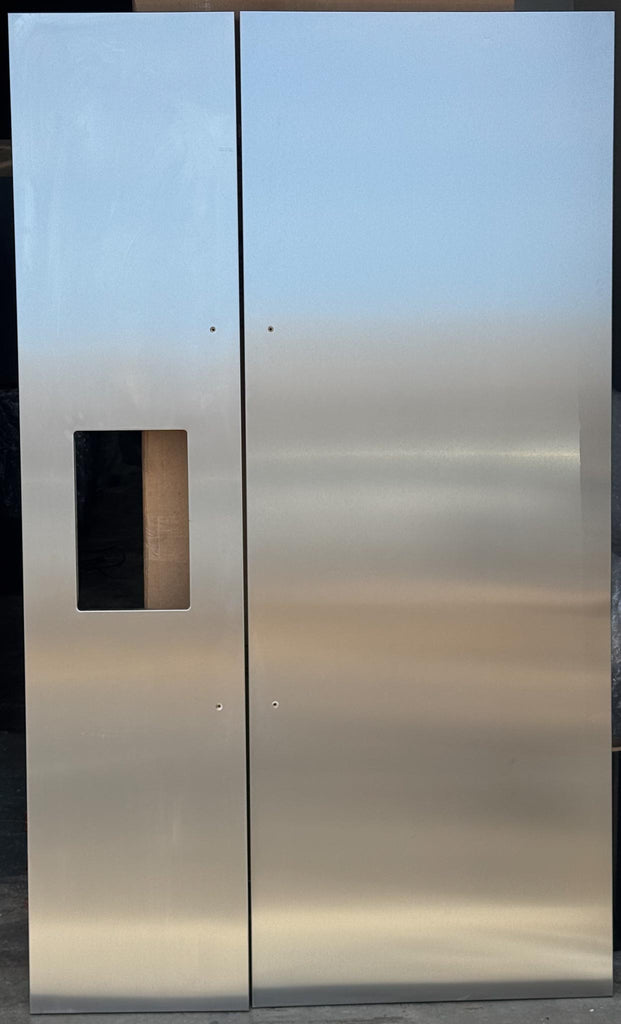Thermador  TFL18ID800 18 Inch Flat Stainless Steel Door Panel for External Dispenser and Thermador  TFL30IR800 30 Inch Flat Stainless Steel Door Panel(For Use with Handle)
