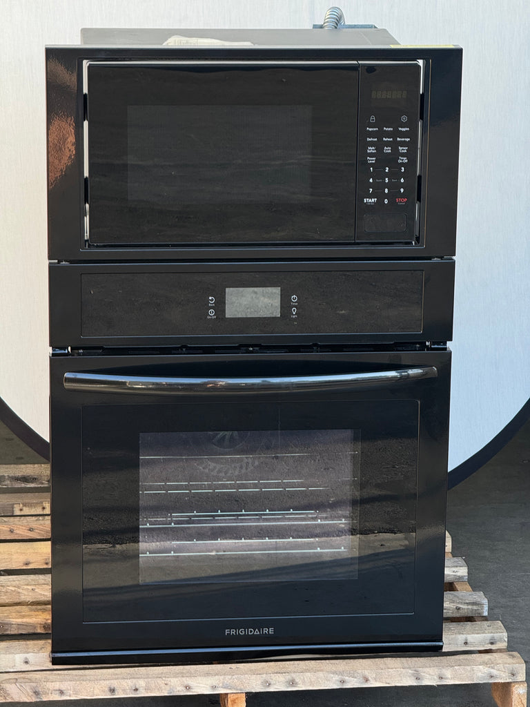 Frigidaire FCWM2727AB 27 Inch Combination Electric Wall Oven with 5.4 Cu. Ft. Total Capacity, Fan Convection, Self Clean, Sensor Cook, Cook Time Setting, Convection Bake, Microwave Cooking, Add 30 Seconds, Sabbath Mode, and Star-K Certified: Black