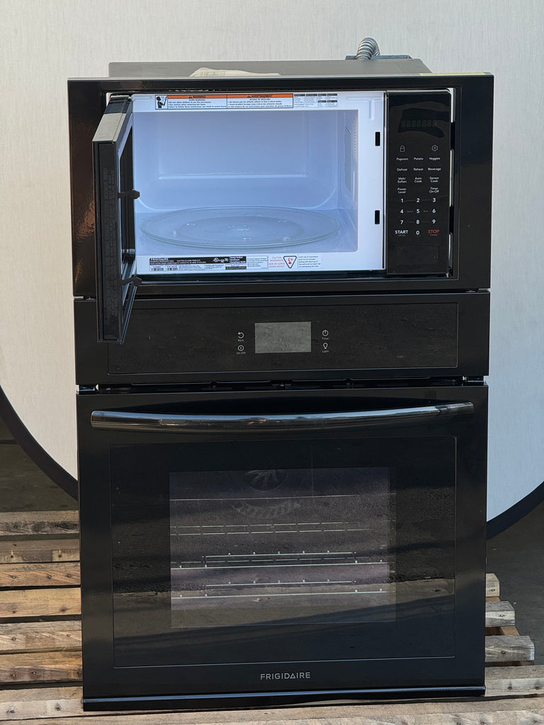 Frigidaire FCWM2727AB 27 Inch Combination Electric Wall Oven with 5.4 Cu. Ft. Total Capacity, Fan Convection, Self Clean, Sensor Cook, Cook Time Setting, Convection Bake, Microwave Cooking, Add 30 Seconds, Sabbath Mode, and Star-K Certified: Black