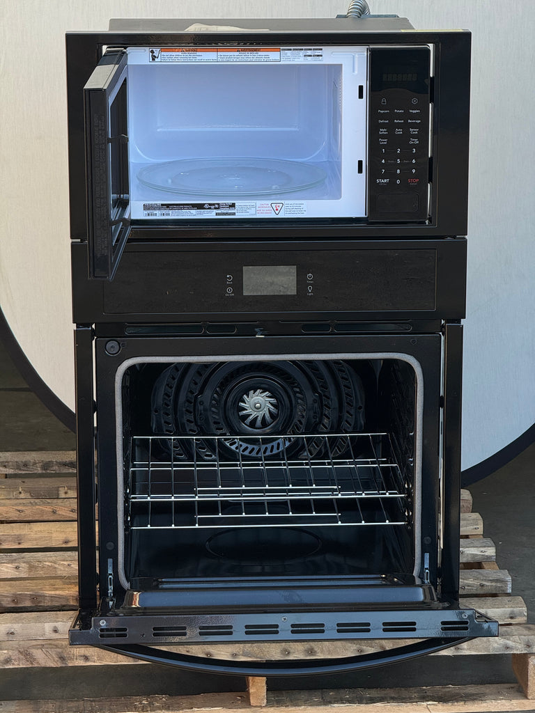 Frigidaire FCWM2727AB 27 Inch Combination Electric Wall Oven with 5.4 Cu. Ft. Total Capacity, Fan Convection, Self Clean, Sensor Cook, Cook Time Setting, Convection Bake, Microwave Cooking, Add 30 Seconds, Sabbath Mode, and Star-K Certified: Black