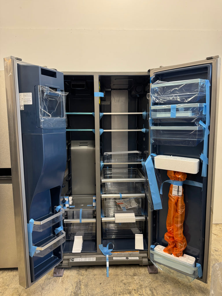 Maytag MRSF6636RZ 36 Inch Freestanding Side-by-Side Refrigerator with 28.3 Cu. Ft. Capacity, 4 Shelves, Gallon Bins, FreshLock™ Crisper, EvenAir™ Cooling, Icemaker, External Ice/Water Dispenser, and ADA Compliant: Stainless Steel