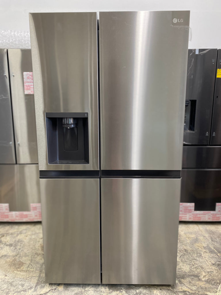 LG LRSXS2706S 36 Inch Freestanding Side by Side Refrigerator with 27.16 Cu. Ft. Total Capacity, Interior Display Controls, Door Cooling+, Smooth Touch Ice Dispenser, SpacePlus™ Ice Maker, and ENERGY STAR® Certified: PrintProof™ Stainless Steel