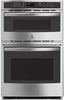 GE JK3800SHSS 27 Inch Combination Wall Oven with 4.3 cu. ft. Oven Capacity, 1.7 cu. ft. Microwave, Sensor Cooking Controls, Bake Element, Broil Element, Glass Touch Controls, GE Fits! Guarantee, and Self-Clean with Steam: Stainless Steel