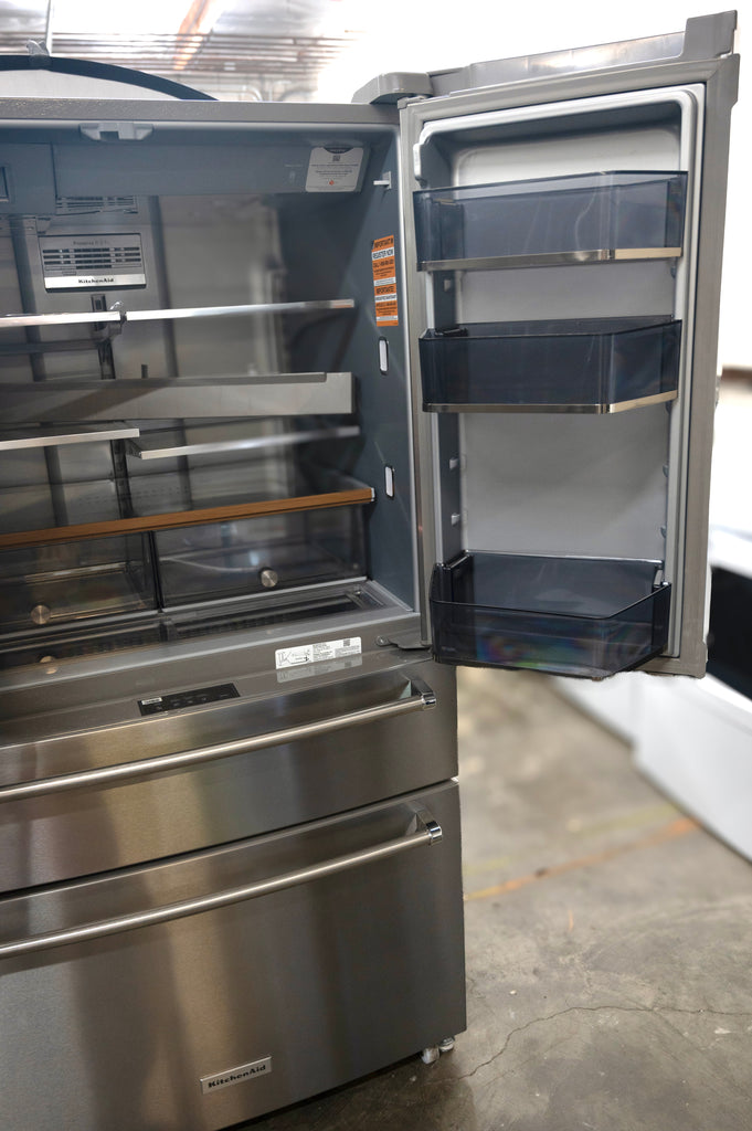 KitchenAid  KRMF536RPS 36 Inch Freestanding French Door Refrigerator with 26.2 Cu. Ft. Total Capacity, External Water & Ice Dispenser, FreshChill Drawer, Preserv® Food Care System and FreshFlow, Air Filter: PrintShield: Stainless Steel