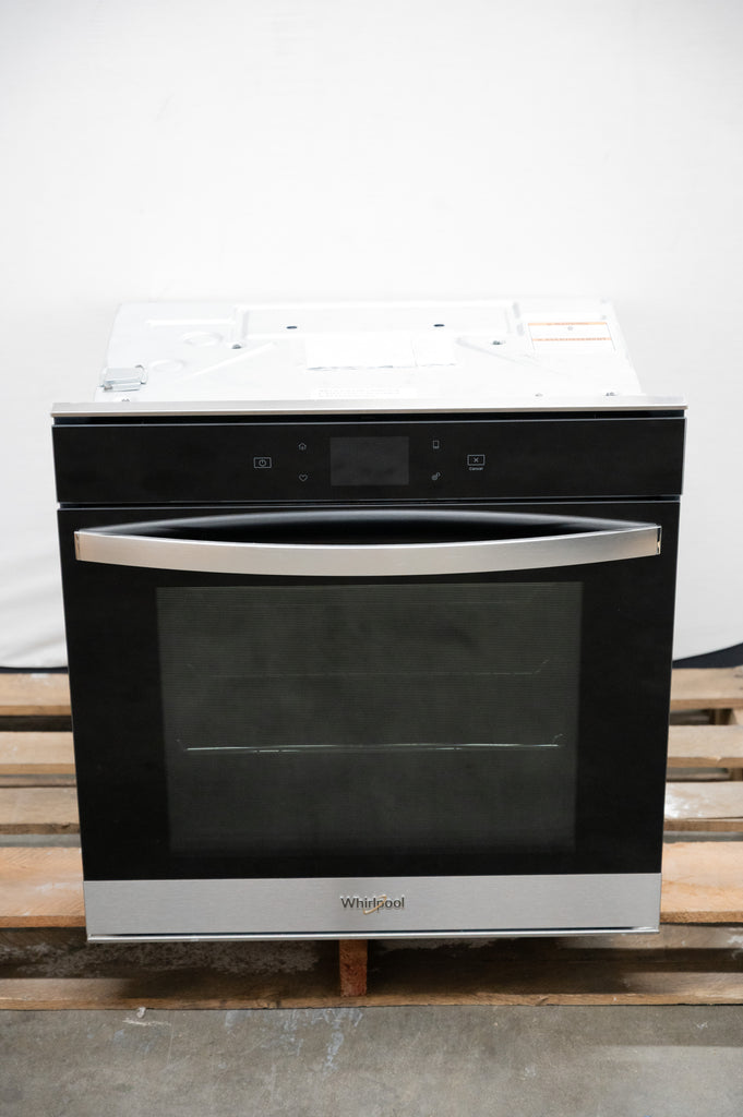 Whirlpool  WOS52ES4MZ 24 Inch Single Smart Electric Wall Oven with 2.9 Cu. Ft. Capacity, True Convection, Frozen Bake™, Self-Clean, Assisted Cooking, Remote Start, Hidden Bake Element, Control Lock, WiFi, Scan-to-Connect Technology: Stainless Steel
