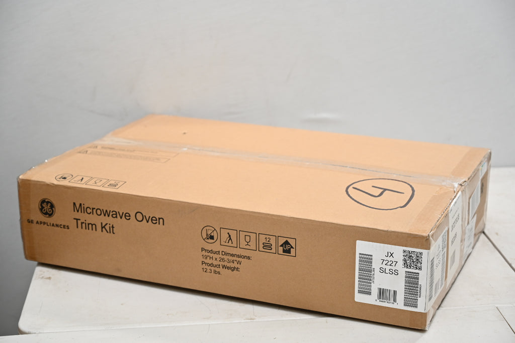 GE - 27" Built-In Microwave Trim Kit - Stainless Steel Model:JX7227SLSS