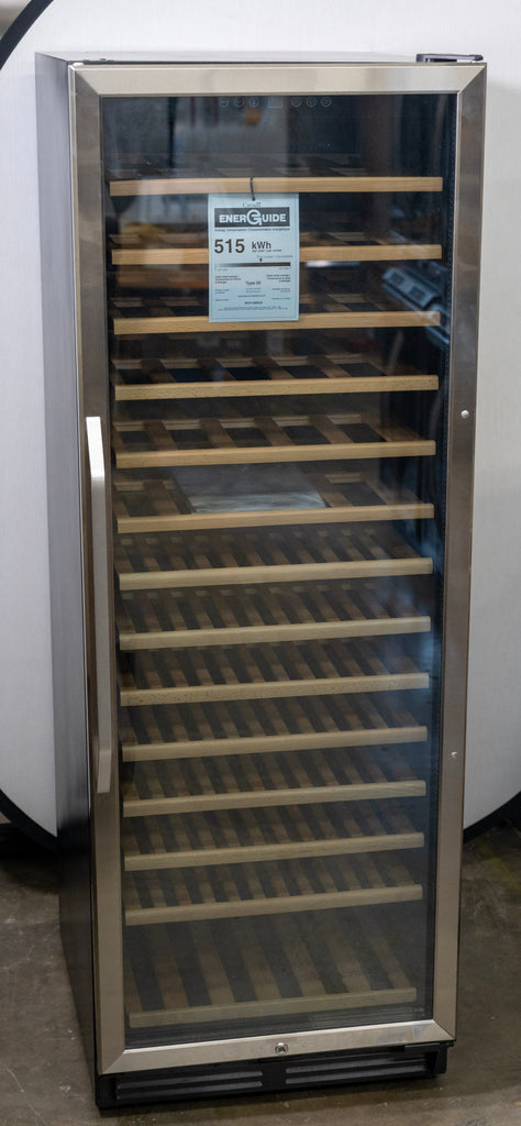 Avanti WCF149SE3S 24 Inch Single Zone Wine Chiller with 149 Bottle Capacity, 14-Rollout Wood Shelves, Reversible Tempered Glass Door, LED Light, and Soft Touch Control Panel: Stainless Steel