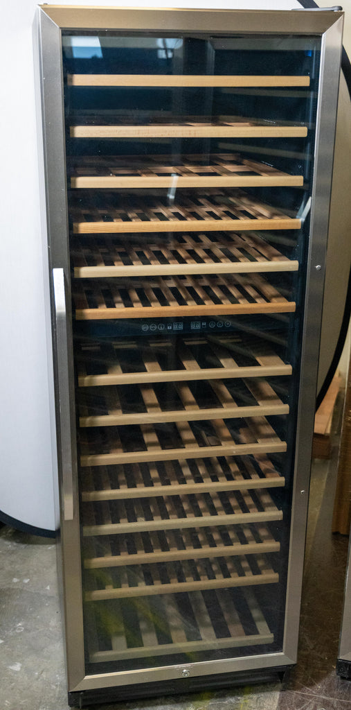 Avanti  WCF148DE3S 24 Inch Freestanding Wine Cooler with 148 Bottle Capacity, 14 Full Extension Wood Shelves, Door Lock, Dual Temperature Zones, and ADA Compliant