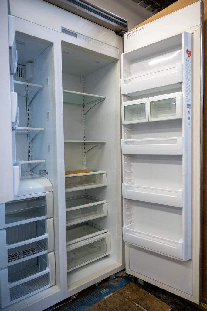 Viking 5 Series  VCSB5423SS 42 Inch Counter Depth Built-In Side by Side Refrigerator with 25.32 Cu. Ft. Total Capacity, ProChill™ Temperature Management, Spillproof Plus™ Shelves, LED Lighting, Ice Maker, Sabbath Mode: Stainless Steel
