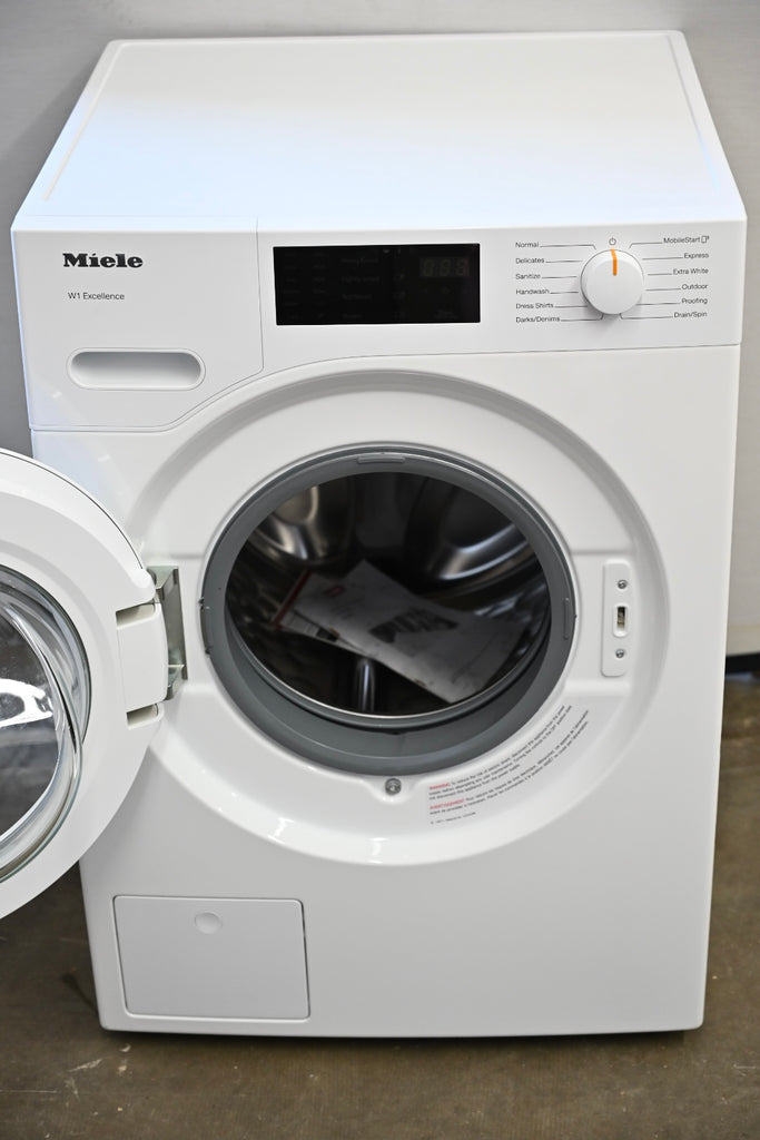Miele Classic WXD160 WCS 24 Inch Front Load Smart Washer with 2.26 Cu. Ft. Capacity, Honeycomb™ Drum, DirectSensor User Interface, WiFiConn@ct, Mobile Control, CapDos, Add Laundry, 1600 RPM Spin Speed, 11 Wash Programs, Sanitize,  SoftSteam: Lotus White