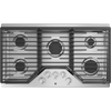 GE  JGP5036SLSS 36 Built-In Gas Cooktop with 5 Sealed Burners, Dishwasher Safe Continuous Grates, Max Burner System, Power Boil Burner, Griddle, Simmer Burner, and ADA Compliant: Stainless Steel