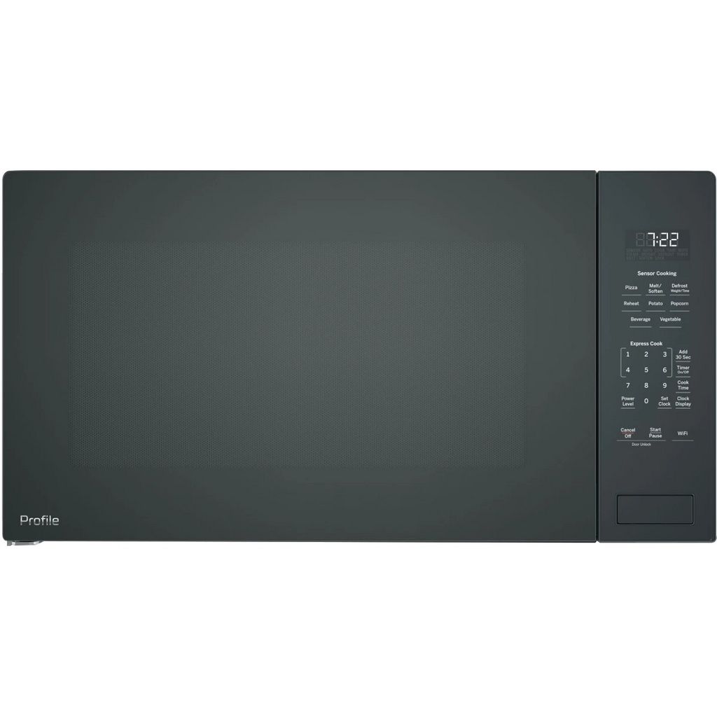 GE Profile PCWK22U1WBB 2.2 cu. ft. Built-In Microwave Oven with 1,100 Watts, Scan-to-Cook Technology, Weight/Time Defrost, Glass Turntable, ADA Compliant, and Optional Trim Kit (Sold Separately): Black