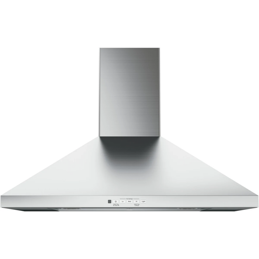 GE  JVW5301SJSS 30 Inch Wall Mount Chimney Hood with Recirculating Option, 350 CFM Blower, Dishwasher Safe Filters, Auto-Off, Optional Remote Control, Halogen Lighting and Night Light: Stainless Steel