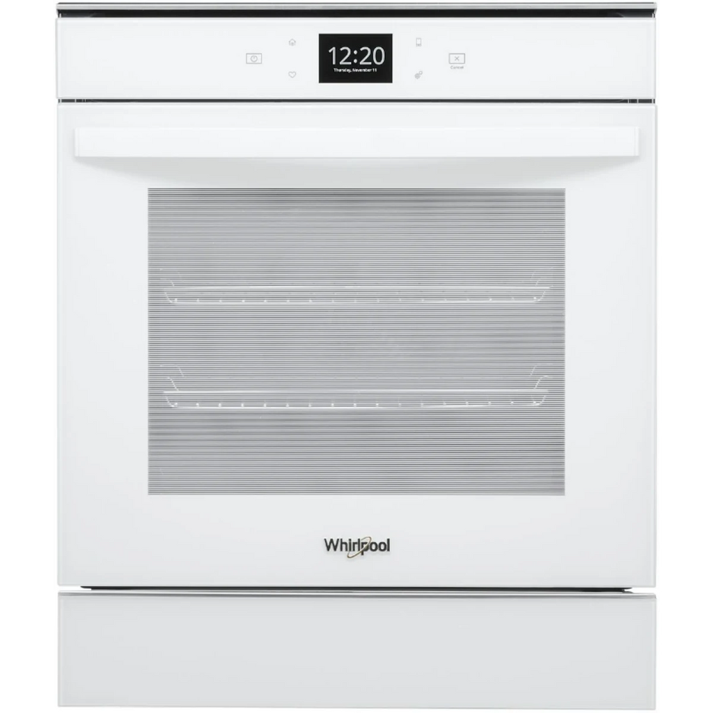 Whirlpool  WOS52ES4MW 24 Inch Single Electric Smart Wall Oven with 2.9 cu. ft. Total Capacity, True Convection, Self-Clean, Frozen Bake™, Assisted Cooking, Remote Start, Control Lock, WiFi, and Scan-to-Connect Technology: White