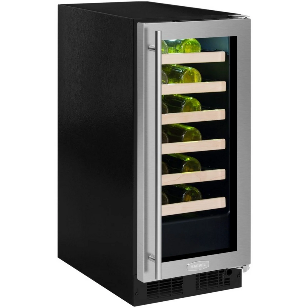 Marvel ML15WSP3RP 15 Inch Single Zone Wine Cooler with Vibration Neutralization System™, Heavy-Gauge Wire Racks, Close Door Assist and 24-Bottle Capacity: Panel Ready, Integrated Right Hinge