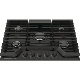 Frigidaire Gallery Series GCCG3048AB 30 Inch Gas Cooktop with 5 Sealed Burners, 18,000 BTU Burner, Simmer Burner, Continuous Grates, Backlit LED Knobs, and ADA Compliant: Black