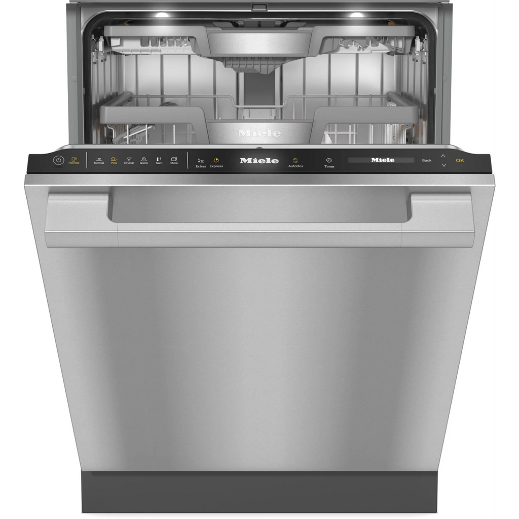 Miele Series G 7766 SCVi SF 24 Inch Built-In Fully Integrated Dishwasher with 16 Place Setting Capacity, 13 Program Cycles, 39/37 dBA, WifiConn@ct, EcoPower, 3D MultiFlex Cutlery, DirectSensor, Remote, BrilliantLight, Water Softener: Clean Touch Steel