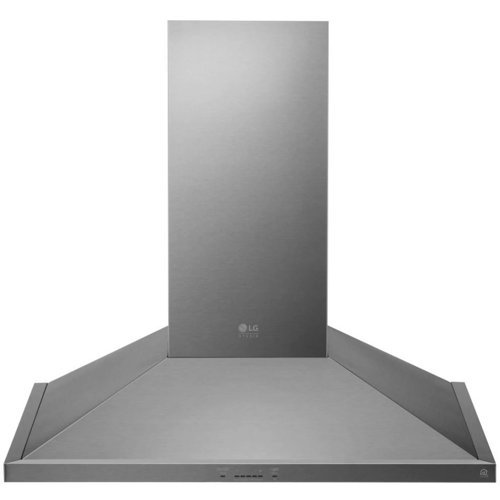 LG Studio LSHD3080ST 30 Inch Wall Mount Smart Chimney Hood with 600 CFM Internal Blower, Wi-Fi, IR Touch Controls, LED Lighting, Mesh Filters, Low-Profile Body, and RoHS Compliant: Stainless Steel
