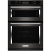 KitchenAid  KOCE500EBS 30 Inch Double Combination Electric Wall Oven with 6.4 cu. ft. Total Capacity, Even-Heat™ True Convection, Self-Clean, Crispwave™ Microwave Technology, EasyConvect™, Temperature Probe: Black Stainless Steel with PrintShield™ Finish