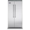 Viking 5 Series  VCSB5423SS 42 Inch Counter Depth Built-In Side by Side Refrigerator with 25.32 Cu. Ft. Total Capacity, ProChill™ Temperature Management, Spillproof Plus™ Shelves, LED Lighting, Ice Maker, Sabbath Mode: Stainless Steel