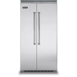 Viking 5 Series  VCSB5423SS 42 Inch Counter Depth Built-In Side by Side Refrigerator with 25.32 Cu. Ft. Total Capacity, ProChill™ Temperature Management, Spillproof Plus™ Shelves, LED Lighting, Ice Maker, Sabbath Mode: Stainless Steel