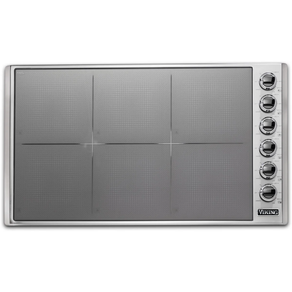 Viking Professional 5 Series  VICU53616BST 36 Inch Induction Cooktop with Magnequick Induction Elements, TransMetallic™ Ceramic Surface, Power Management System and CoolLit LED lights: Stainless Steel