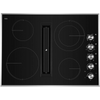JennAir Euro-Style Series JED3430GS 30 Inch Electric Cooktop with 4 Element Burners, Ceramic Glass Surface, Dual-Choice™ Element, JX3™ Downdraft Ventilation System, DuraFinish® Glass Protection, Die-Cast Metal Knobs, Prop 65, UL, and ADA Compliant: Black