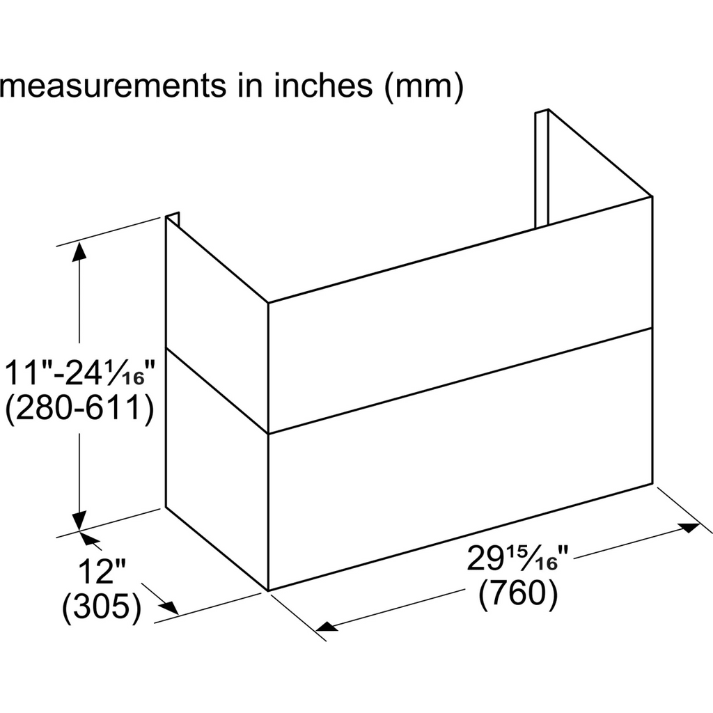 Thermador  DC3089W 8 Foot to 9 Foot Duct Cover for 30 Inch Pro Wall Hoods