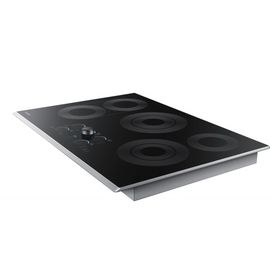 Samsung NZ30K7570RS 30 Inch Electric Cooktop with 5 Radiant Heating Elements, Rapid Boil, Simmer/Melt Burners, Dishwasher Safe Blue LED-Illuminated Knobs, Wi-Fi Connectivity and Hot Surface Indicator Light: Stainless Steel Trim