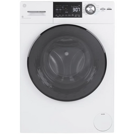 GE  GFQ14ESSNWW 24 Inch Front Load Electric Washer/Dryer Combo with 2.4 cu. ft Capacity, 14 Cycle Options, 5 Heat Selections, 1,450 RPM Spin Speed, NSF Sanitize, Timed Dry, Steam, 24 Hour Delay Start and Optional Wi-Fi Connect: White