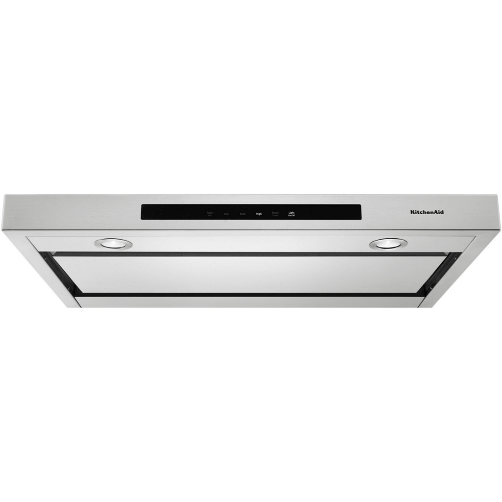 KitchenAid  KVUB406GSS 36 Inch Width Under-Cabinet Range Hood with 400 CFM Internal Blower, 3-Speed Electronic Glass Touch Control, Boost Function, Automatic Turn On, Auto Speed Setting, LED Task Lights, and Dishwasher-Safe Grease Filters: Stainless Steel