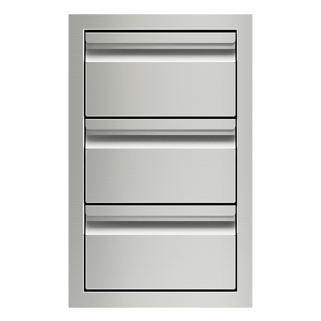Wolf 827606 13 Inch Stainless Steel Triple Drawer Storage: Stainless Steel