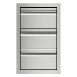 Wolf 827606 13 Inch Stainless Steel Triple Drawer Storage: Stainless Steel