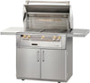 Alfresco ALXE-36C-NG 36 Inch Freestanding Grill with 660 sq. in. Grilling Surface, Three 27,500 BTU Burners, Integrated Rotisserie, Smoker and Herb Infuser System, Nickel-Plated Control Knobs and Stainless Steel Grates: Natural Gas