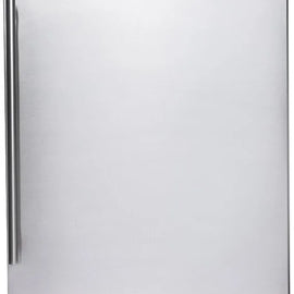 Azure A224RS 24 Inch Built-In Compact Refrigerator with 5.6 cu. ft. Capacity, Automatic-Defrost, Dual Sensor Temperature Control, Glass Shelving, Digital Control, Blue LED Lighting, Door Alarm, and 39 dBA Decibel Rating