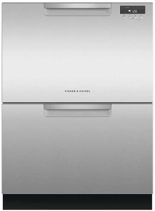 Fisher & Paykel DishDrawer Series DD24S 24 Inch Full Console Double DishDrawer™ with 14 Place Setting Capacity, 6 Wash Cycles, 6 Wash Programs, 45 dBA Silence Rating, Cutlery Basket, Easy to Load, SmartDrive™ Technology, Ergonomic Design: Stainless Steel