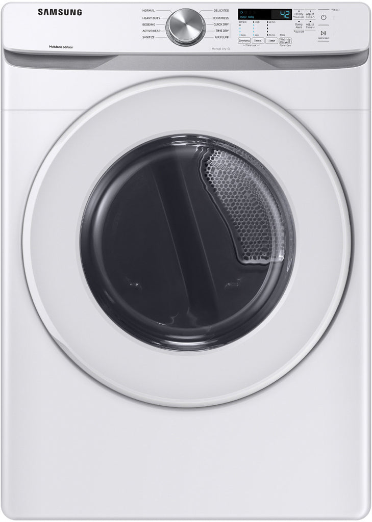 Samsung DVG45T6000W 27 Inch Gas Dryer with 7.5 cu. ft. Capacity, 10 Dry Cycles, 5 Temperature Settings, Wrinkle Prevent, Smart Care, Sensor Dry Moisture Sensor and ADA Compliant: White