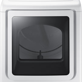 Samsung DVE50M7450W 27 Inch Electric Dryer with Multi-Steam™, Wrinkle Prevent Option, Sensor Dry, 11 Dry Cycles, Smart Care, 4-Way Venting, Eco Dry, Reversible Door and 7.4 cu. ft. Capacity