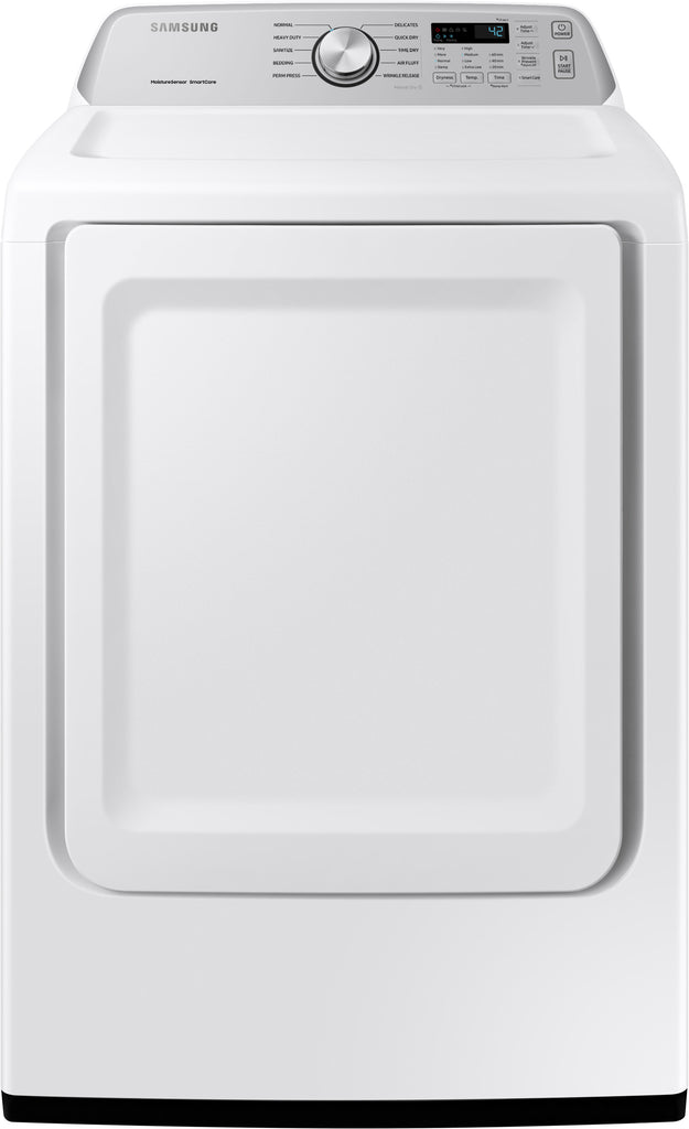 Samsung WA45T3400AW 27 Inch Top Load Washer with 4.5 Cu. Ft. Capacity, Samsung DVG45T3400W 27 Inch Gas Dryer with 7.4 cu. ft. Capacity, white