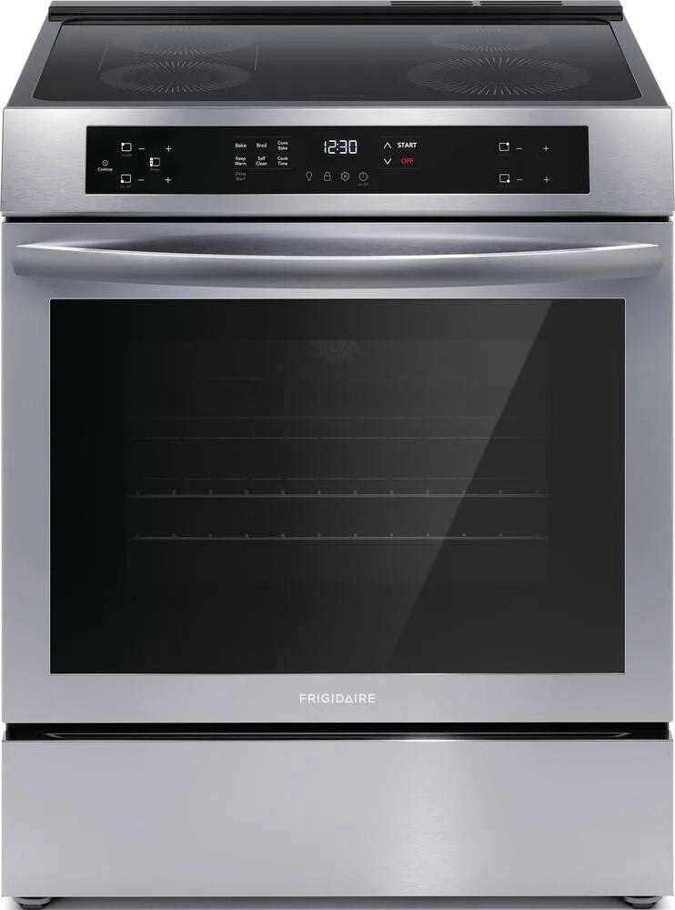 Frigidaire FCFI3083AS 30 Inch Freestanding Induction Range with 4 Elements, 5.3 Cu. Ft. Convection Oven, Bridge Elements, Storage Drawer, Delay Start, Self Clean, Energy Star Certified and ADA Compliant: Stainless Steel
