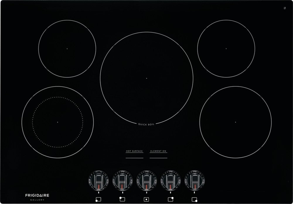 Frigidaire Gallery Series FGEC3068UB 30 Inch Electric Cooktop with Fits-More™ Cooktop, SpaceWise® Expandable Elements, Hot Surface Indicators, Ceramic Glass Cooktop, Quick Boil, Express-Select® Controls and A.D.A. Compliant: Black