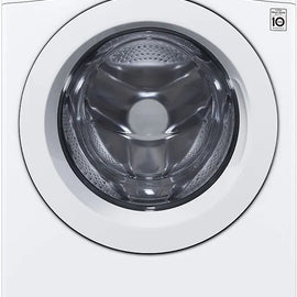 LG WM3400CW 27 Inch Front Load Washer with 4.5 Cu. Ft. Capacity, 8 Wash Cycles, 6Motion™ Technology, SenseClean™ System, LoDecibel™ Quiet Operation, SmartDiagnosis™, ColdWash™ Option, Quick Wash, Child Lock, and Energy Star® Rated