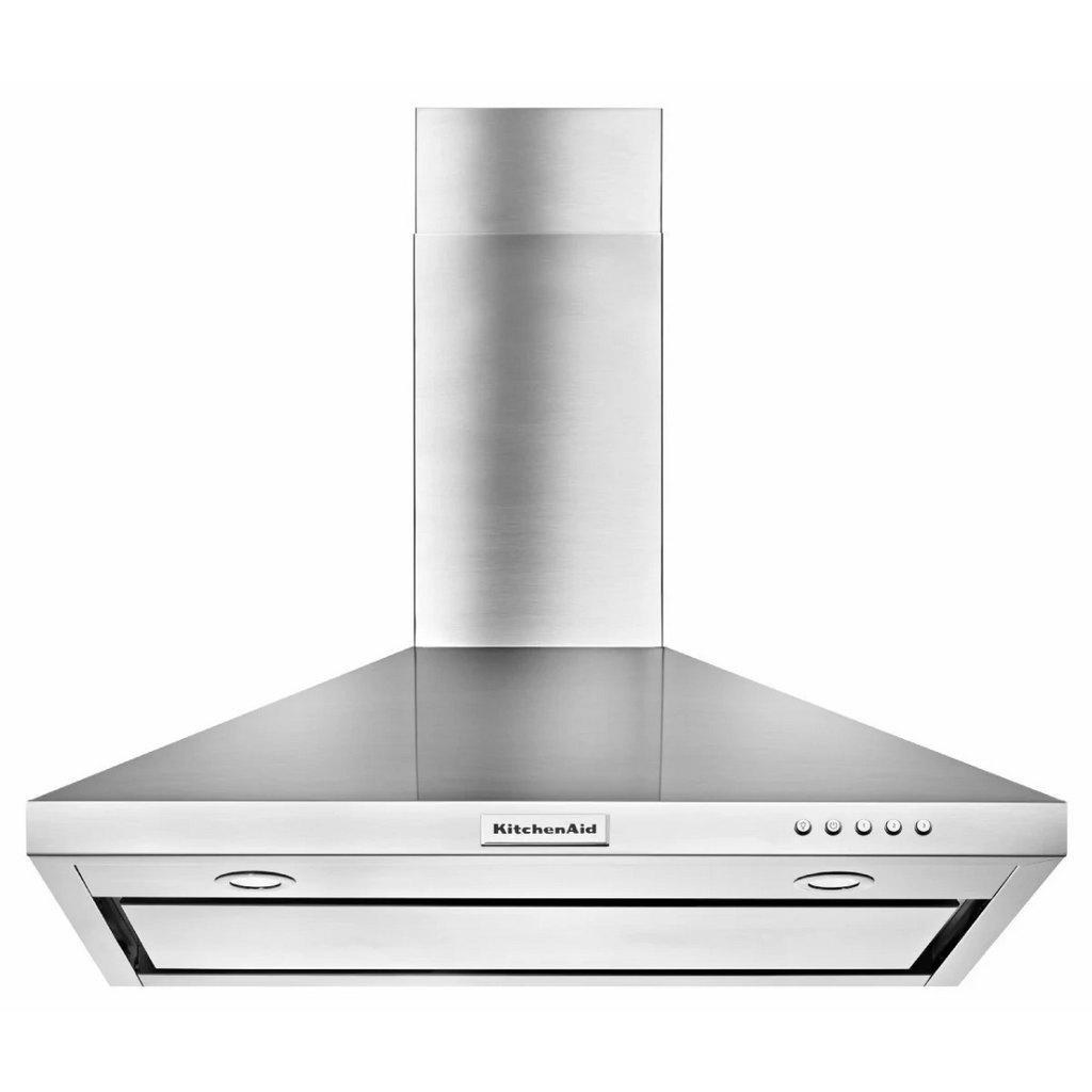 KitchenAid KVWB400DSS 30 Inch Wall Mount Canopy Hood with 400 CFM Blower, 3-Speed Fan Control, Removable Filters, Perimeter Ventilation, LED Task Lights, 65,000 BTU Rating, and Easy In-line Conversion: Stainless Steel
