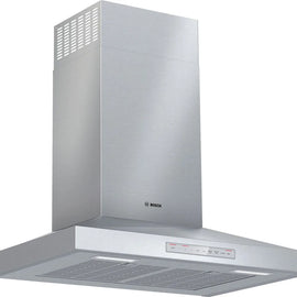 Bosch 500 Series HCP56652UC 36 Inch Wall Mount Smart Range Hood with 4-Speed/600 CFM Blower, LCD Touch Display Control, Aluminum Mesh Filters, Halogen Lighting, and Delay Shut-Off
